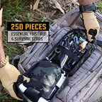 250 Pcs Survival First Aid Kit (Black)