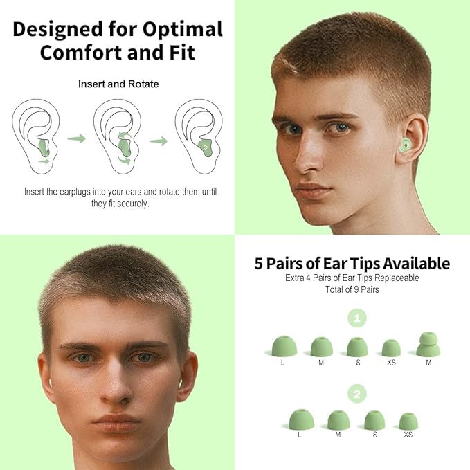Ear Plugs for Sleeping Reusable Earplugs for Concerts Noise Cancelling Soft - Image 2