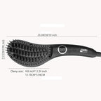 JINRI Hair Straightening Brush, 275°F-450°F 8-Stage Adjustable Temperature, Ergonomic Handle, 360° Swivel Cord, Anti-Scald Design, Includes Hair Clips, 120V 66W, Black