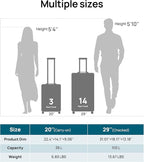 Carry on Luggage 22 X 14 X 9 Airline Approved, 20 Inch Luggage - Image 2