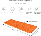 Silicone Heat Resistant Travel Pouch for Hair Styling Tools: Straighteners, Crimping Irons, Curling Wands, Flat Irons, and Waving Tools (Orange) 1 Pack
