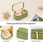 Small Travel Jewelry Case, Mini Tiny Plush Velvet Jewelry Box - Image 4