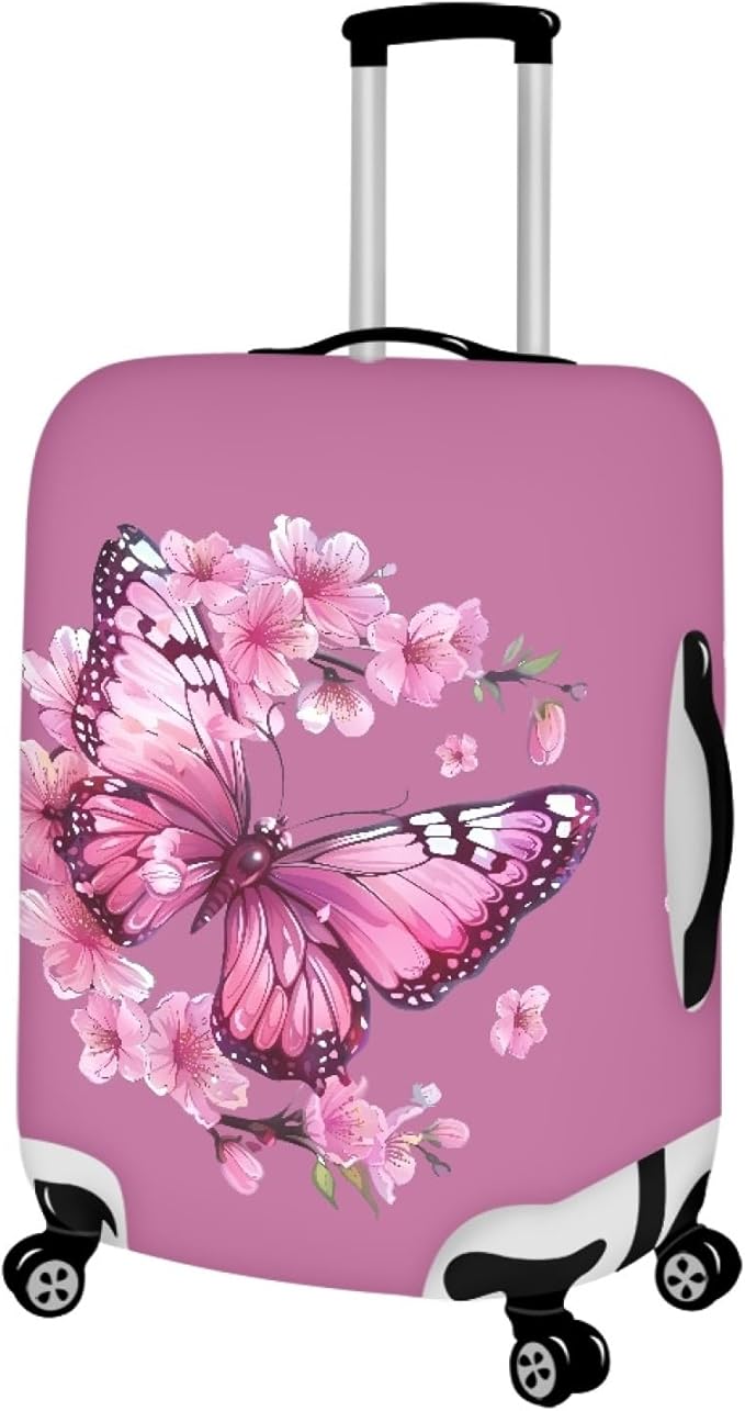Purple Butterfly Luggage Cover Anti-scratch Baggage Suitcase Protector Fits - Image 2