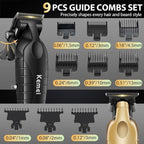 KEMEI Hair Clippers for Men Professional, Barber Clippers and Trimmers Set, Foil Shaver for Men,Cordless Hair Clippers and Barber Kit, Hair Cutting Kit, KM-2293Gold, KM-PG2290D, KM-T95