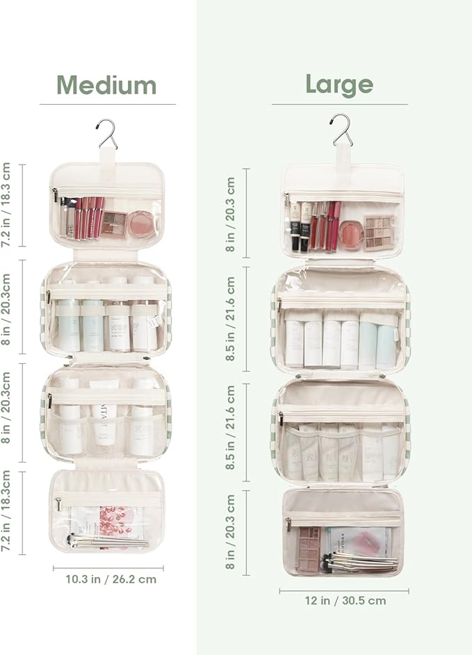Narwey Travel Toiletry Bag for Women Large Hanging Makeup Bag Organizer - Image 3