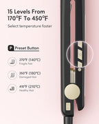 Wavytalk Hair Straightener, 100% Pure Titanium Flat Iron Hair Straightener Dual Voltage Creates Silky Hair Instantly, 1 Inch Flat Iron 170℉-450℉
