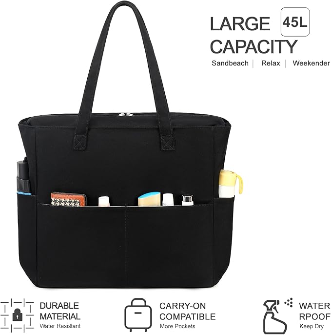 LEDAOU Beach Bag Waterproof Sandproof Women Tote Bag Pool Bag - Image 9