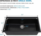 33 Inch Black Granite Composite Kitchen Sink Workstations Black Quartz - Image 5