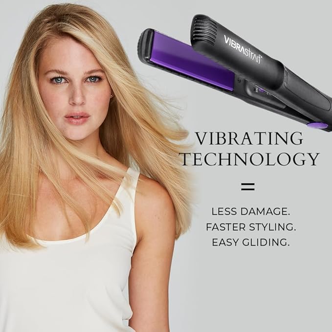 Essential Vibrating Ceramic Flat Iron, 1-Inch | Fast, Frizz-Free Ceramic Hair Straightener | Easy, Gentle Glide for Waves, Curls, Smooth Hair | Professional Hair Styling Tools