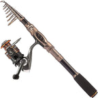 PLUSINNO Fishing Rod and Reel Combos Carbon Fiber Telescopic Fishing Pole by PLUSINNO
