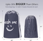 HOMEST 2 Pack XL Wash Me Travel Laundry Bag, Machine Washable Dirty Clothes - Image 3