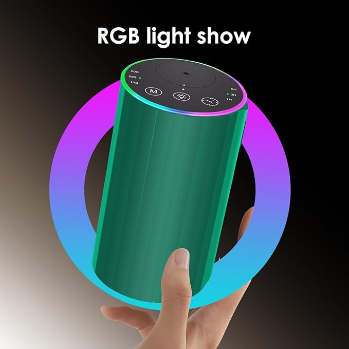 Waterless Essential Oil Diffuser, Battery Powered Mini Scent Air Machine, Aromatherapy Mist Diffuser for Home Room Car Office (Green)