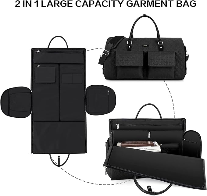 Garment Bag for Travel With Toiletry Bag Convertible Carry On Weekender Bag - Image 4
