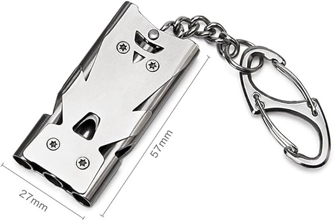 Whistle Emergency Whistles Keychain Rape Whistle Stainless Steel High Decibel - Image 6