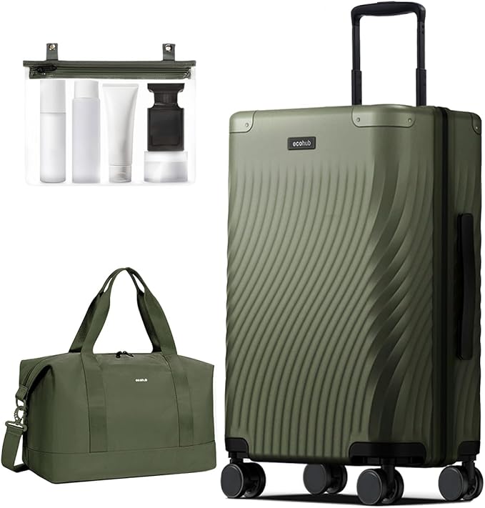 ECOHUB Hardside Expandable Carry On Luggage, Recycled PC 24" Rolling Luggage by ECOHUB
