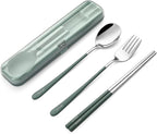 DEVICO Portable Utensils, Travel Reusable Silverware Flatware Set by DEVICO