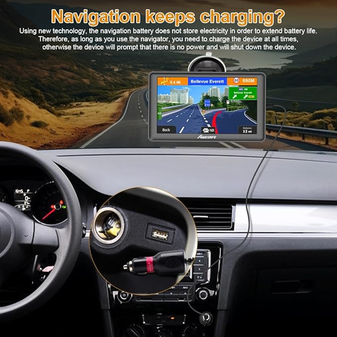 GPS Navigator for Car 7 inch Touch Screen Voice Prompts Turn Direction Speed - Image 6