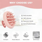 AIMIKE Scalp Massager Shampoo Brush, Soft Silicone Hair Scrubber for Washing Hair, Dandruff Removal & Scalp Scrubber Hair Growth Stimulator, Scalp Brush/Exfoliator Brush On Dry & Wet Scalp - Pink