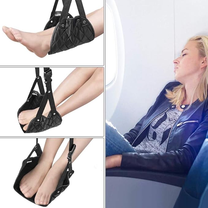 Airplane Foot Rest, Perfect Airplane Travel Essentials, Portable Foot Hammock - Image 4