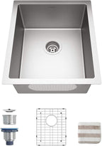 TORVA 15 x 17 Inch Undermount Kitchen Sink, Premium 304 Stainless Steel Bar Sink by TORVA