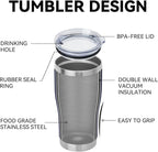 DOMICARE 20oz Tumbler with Lid Stainless Steel Tumblers Bulk, Double Wall - Image 4