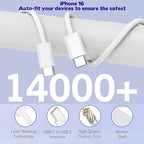 iPhone 17/16 Fast Charger Block, 2 Pack 60W USB Charging Block 5-Port Charge - Image 4