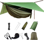 Camping Hammock with Rain Fly Tarp and Mosquito Net with Tree Straps，1/2 Person by Ovyuzhen