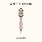 Infiniti PRO CONAIR 2" Frizz Free Round Air Brush, Hot Brush with Titanium Ceramic Technology, Ionic Control, and Detangling Bristles for Gentle Drying and Added Shine, Rose Gold