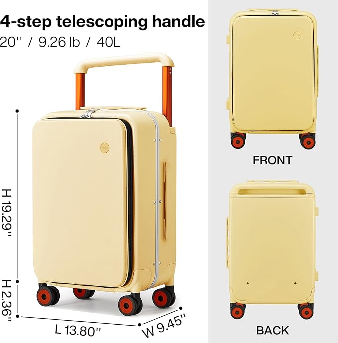 mixi Carry On Luggage Wide Handle Luxury Design Rolling Travel Suitcase PC - Image 6
