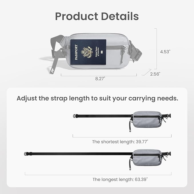 tomtoc 1.5L Sling Bag with RFID Blocking, Crossbody Bag Minimalist Chest - Image 7