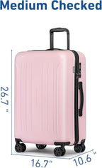 KYME Suitcase Hardshell With Double Spinner Wheels, PC+ABS TSA Lock Travel - Image 5