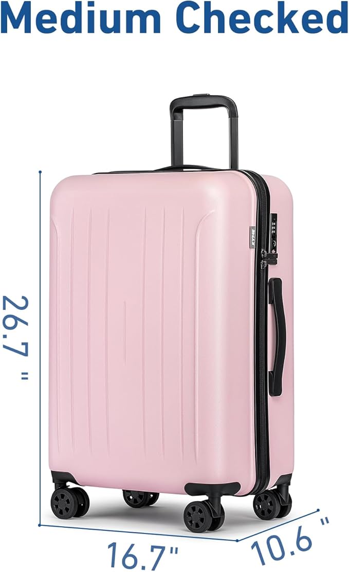KYME Suitcase Hardshell With Double Spinner Wheels, PC+ABS TSA Lock Travel - Image 5