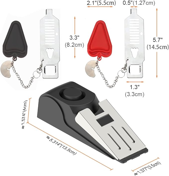 3 Packs Portable Door Stop Alarm & Door Lock, Upgraded Home Security Door - Image 2