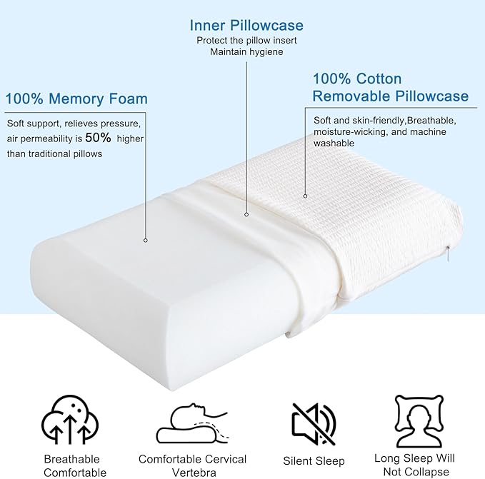 YOUR MOON Memory Foam Travel Pillow, Pure Cotton Cover, Compressible Camping - Image 6