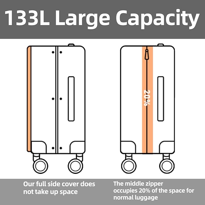 29 Inch Luggage with Expansion & Side Opening Design, 50 * 31*76cm, 117L~133L - Image 7