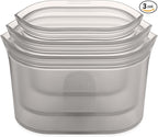 Zip Top Reusable Food Storage Bags | 3 Dish Set | Silicone Meal Prep Container by ZipTop
