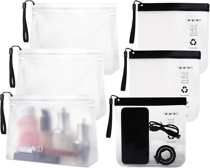 TSA Approved Toiletry Bags 6 Pack by Gpurplebud