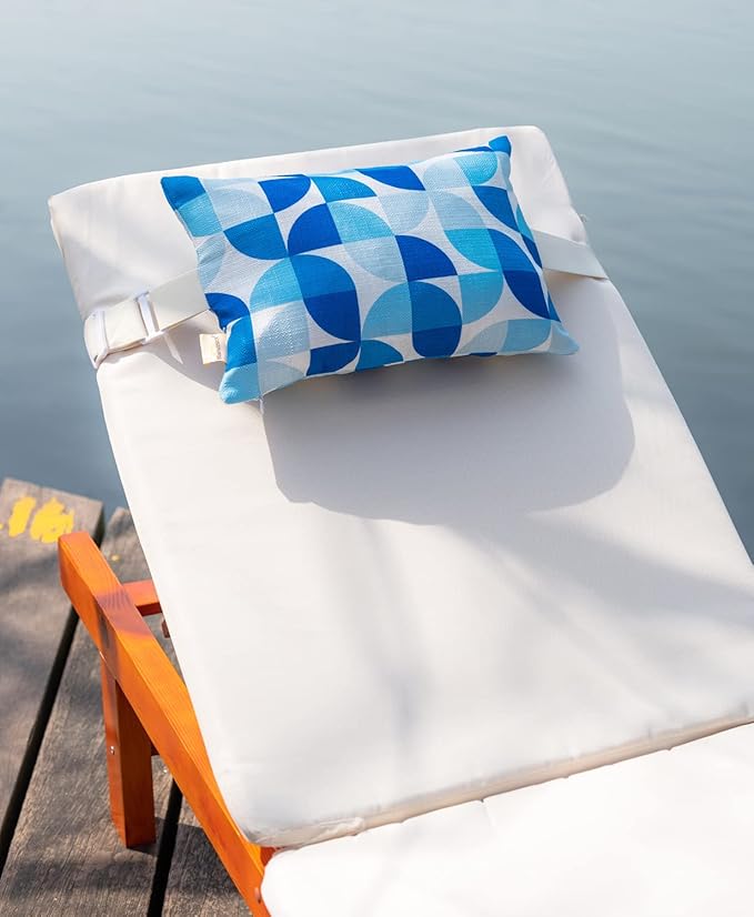 Patio Chairs Headrest Pillows, Outdoor Ledge Pool Lounge Chair Pillows - Image 3