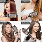 Hair Dryer Brush Blow Dryer in One Step, Upgraded 4 in 1 Hair Dryer and Styler Volumizer with Negative Ion Anti-frizz Ceramic Titanium Barrel Hot Air Brush Hair Straightener (Golden, Large)