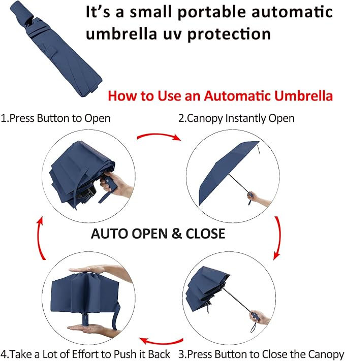 BAODINI Small UV Protection Travel Umbrella Compact - Image 5