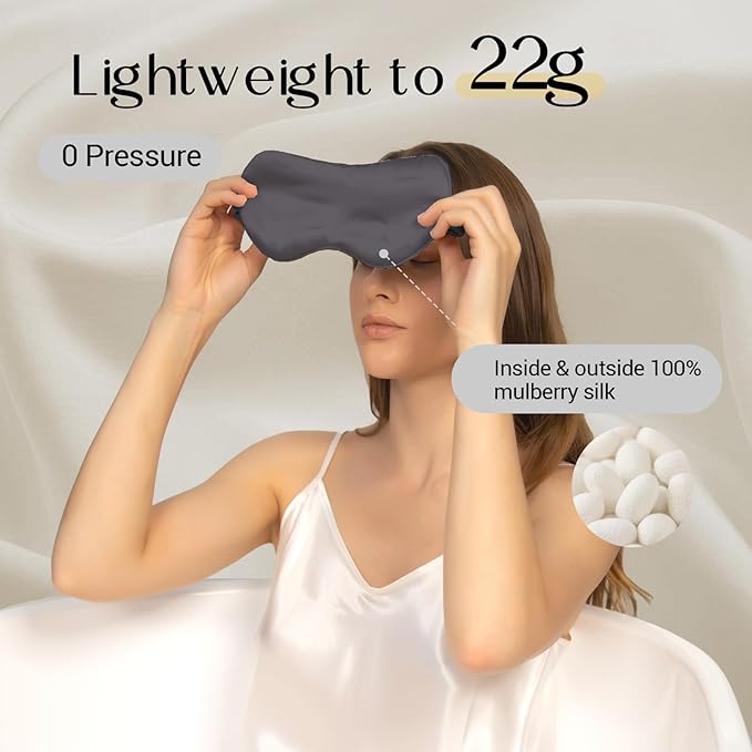 ZIMASILK Adjustable 100% 22 Momme Mulberry Silk Sleep Mask - Image 2