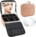 Travel Makeup Bag with LED Mirror and 10x magnifying glass with 3 Lighted by Unknown