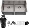KRAUS Standart PRO™ 33-inch 16 Gauge Undermount 50/50 Double Bowl Stainless by KRAUS