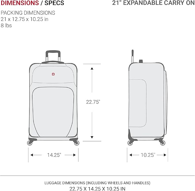 SwissGear Sion Softside Expandable Luggage, 2-Piece Set - Image 7