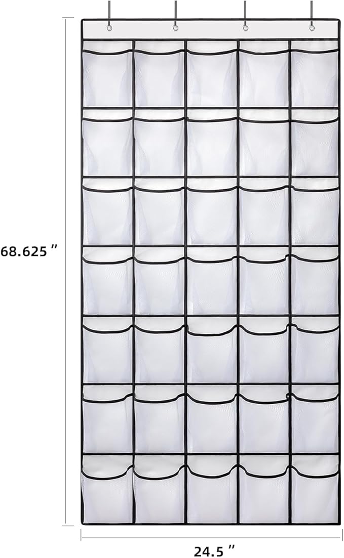35 Pockets Over the Door Shoe Organizer, Hanging Shoe Organizer - Image 3