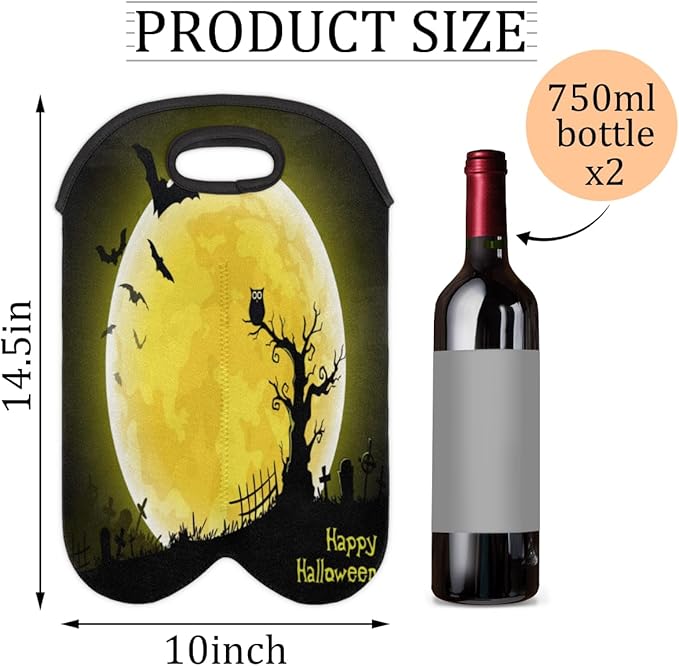Vintage Sea Turtle 2 Bottle Wine Carrier Tote Bag Insulated Wine Bottles - Image 2