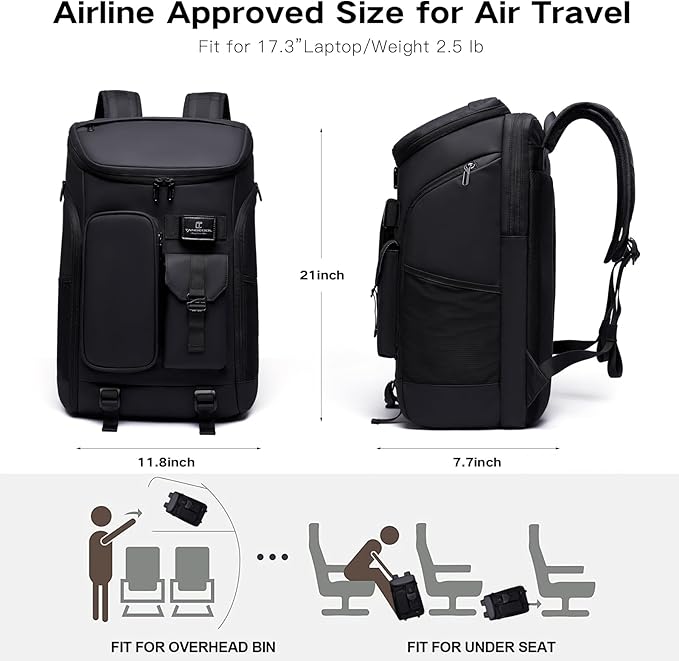 Carry on Travel Backpack for Men Women, 30L Multi-Pocket 17.3inch Laptop - Image 5