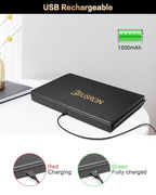 JUSRON 360 Viewing Angle Self Hair Cutting Mirror, Clear Anti-Fog HD Glass, USB Rechargeable, Easy to Use, Height Adjustable, Portable, Good Choice for Gifts