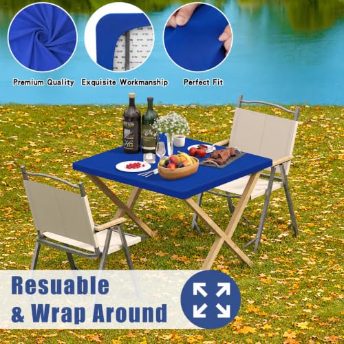 2 Pack Square Spandex Fitted Table Cloth (Blue / 36" x 36" (Square))