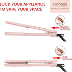 Fashion Pink Infrared 2 Inch Hair Straightener,2 Inch Wide Professional Ceramic Tourmaline Flat Iron with Big Temp Display,140F-450F Degree,Dual Voltage